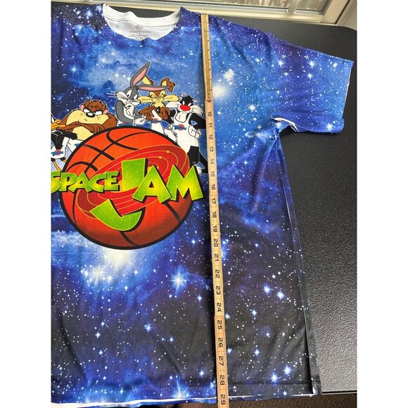 Space Jam Galaxy Print T-Shirt Men's Large Looney Tunes Allover Graphic - Picture 7 of 7